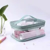 Nxy Cosmetic Bags 2 Pieces of Transparent Zipper Waterproof Portable Travel Storage 220303