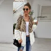 Fashion- Women Fashion Jacket New arrival Zip Front Leopard Colorblock Windbreaker Jacket 20FW Contrast Color coat Size S M L XL 2XL