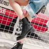 Ins Bottes Femmes Angleterre Court Été Chunky-Heel Bottes En Cuir Verni Bla Tie Locomotive Short Lady Chaussures -401