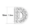 50PCS/lot 8mm Silver Slide Letter R Full Rhinestones Charms Fit For 8mm DIY leather bracelet phone strips SL0027