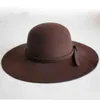 2018 New Girl Fashion Vintage Women Wide Brim Sun Hat Felt Bowler Cap Lady Floppy Cloche G220301