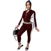 Pants Style European och American Women's Fashion Casual Rib Stitching Sports Two-Piece Suit