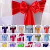 2021 Satin Chair Sash Bow Dispit Dla Bankiet Wedding Party Butterfly Craft Krzesło Osłona Decor Dostawy Hurtownie 19 kolorów