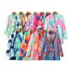 Womens Tie-Dye Simplicity Blazer Modetrend Langarm Revers Zweireiher mittellange Oberbekleidung Designer Female Winter Casual Anzüge