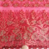 Red Latest African Lace Fabric 2022 Wedding Dress Net Tulle French Laces Fabrics Nigerian With Stones
