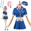 Anime Re Life Een andere wereld dan zero ram airhostess stewardess cosplay kostuumpruik met gratis cap voor Halloween