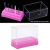 10 Holes Nail Drill Bits Holder Display Standing With Cover Storage Box Nail Art Equipment Grinding Heads Displayer Manicure Tool