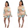 Women Sets Summer Africa Print Tracksuits ShirtsShorts Suit Two Piece Set Night Club Party 2 Pcs Sexy Street Outfits GL129 T200603