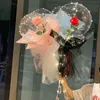 Светодиодный светящийся шар Букет роз Прозрачный шарик Бобо Роза Подарок на день Святого Валентина День рождения Свадебные украшения Воздушные шары E1225426