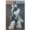 Costume de mascotte de chien Husky gris d'Halloween