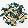 50pcs Clips en bois de Noël Année Fête Décoration Po Clip mural DIY Elk Flocon de neige Ornements de Noël Décorations 201027