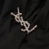 22SS 20 luksusowe kobiety designerskie podwójne litery broszki broszka kryształowa kryształowa broszka perłowa broszka