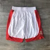 2021 Team Basketball Korte stadsversie Retro Sport Shorts Hip Pop Pant met Pocket Zipper Sweatpants Purple White Black Blue Red Jerseys