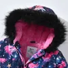 赤ちゃん幼児の女の子冬のコート防水毛皮のフード付きジャケット2020子供服暖かいフリースの上着子供のクリスマスパーカーLJ201017