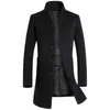 Men's Wool & Blends Winter Coat Slim Fit Jackets Mens Casual Warm Long Windbreaker Jacket And Men Pea