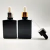 紫外線フロストクリア15ml 30ml 1 oz 50ml 100ml 100mlスクエアドロッパーボトルボトル竹の蓋付きオイルボトル長方形化粧品セラムガラスボトル無料船