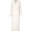 Kadınlar kışlık yün yeni çift göğüslü kaşmir vintage zarif ceket moda dış giyim beyaz x uzun ceket kadın lj201106