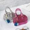 PU Girls Shining Glitter Purse One Shoulder Bag Toddler Kids Shell Sequin with Chain Cute Handbags 8 color