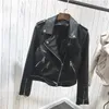 Jaqueta de couro prateada mulher 2020 motocicleta metálica jaquetas curtas com zíper de lapela de moto