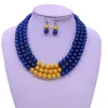 Abadon más nueva moda hecha a mano azul amarillo Multi Strand capas perla gargantilla declaración collares Sigma Gamma Rho símbolo joyería Y200730