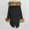 OFTBUY nouvelle longue Parka veste d'hiver femmes réel manteau de fourrure de renard naturel col de fourrure de raton laveur capuche épais chaud Streetwear vêtements d'extérieur