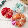 Velvet Hairband Tie Dye Zespoły Do Włosów Elastyczne Kobiety Opaska Girls Holder Ponytail Scrunchies Akcesoria do włosów 6 kolorów Wholesal