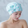 Microfibre Bath Hair Dry Cap Super Absorbant Séchage Rapide Bowknot Bonnet De Douche Accessoires De Salle De Bains