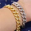 12mm di alta qualità oro argento colori Bling Clear CZ pietra catene cubane collane braccialetto gioielli caldi regalo per un amico