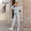 Casual trainingspak met zak en capuchon Office-elastisch, sweatshirt met lage mouwen, sweatshirtbroekensets Sportwear, tweedelige set met capuchon 220105