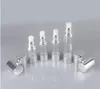 30ml glänsande silverluftfri pump plastflaska Klar kropp för lotionemulsion / serum / essens Raffillerbar bärbar hudvårdspaket