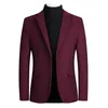 Herrenanzüge Herren-Blazer Casual Business Herren Zwei Knöpfe Revers Herbst Winter Langarm Wollanzug Mantel Arbeitskleidung Schlanke Männliche Formale