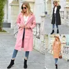 Ladies Wool Blends Coat Fashion Trend Long Sleeve Cardigan Lapel Woolen Outerwear Designer Female Winter New Double Buckle Casual Long Coats