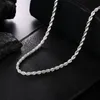 925 Sterling Silver 1618202224 Inch 4mm Ed Rope Chain Necklace For Women Man Fashion Wedding Charm Jewelry2310686