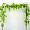 Decorative Flowers 1.8M Artificial Rattan Garland Wedding Arch Decorative Fake Plants