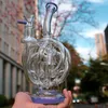 Super Cyclone 12 recycler Tuber Стеклянные масляные расточки Bong Dab Vortex Recycler Perc Water Tipes 14 мм самки с чашами 8 -дюймовые кальяны