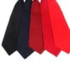 Neck Ties Pre-tied NeckTie Mens Skinny Zipper Red Black Blue Solid Color Slim Narrow Bridegroom Party Women Dress