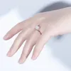 TransGems Mode 14K Roségold 6,5 mm FG Farbe Asscher Cut Moissanit Diamant Verlobungsringe für Frauen Hochzeit mit Akzenten Y200620