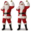 5pcs Tracksuits Christmas Santa Claus Kostym Fancy Dress Vuxna Män Passar Cosplay Outfits Suit Xmas