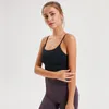 L62 yoga bra Indoor Sport fitness Vest Women padded running gym tank top half strap workout athletic clothes5846649