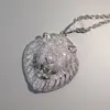 Collana ghiacciata Bling Micro pavimenta zirconi cubici Ciondolo testa di leone per uomo Donna Regali Gioielli hip hop di lusso 2009285609102