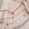 2021 Trendig multilayered fjäril pendan halsband för kvinnor guldkedja halsband choker halsband gåvor smycken
