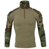 T-shirt Män Utomhus Camouflage Långärmad Groda T-shirt Militärcykelutbildning Cothing Mens Army Combat Tactical Tshirts 5XL 220304