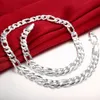 24" Pure Real 925 Sterling Silver Figaro Chains Necklaces Women Men Jewelry Boy Friend Gift 60cm 10mm Colier Wholesale Y200918