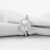 AINOUSHI 2 Carat Cushion Halo Ring Engagement Wedding Rings 925 Sterling Silver Rings Finger Lab Created For Women Party Gift Y200106