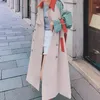 [Deat] casaco feminino colar de lapela bateu cor cinto de borla sobre tamanho sobre longa duração causal outono selvagem moda roupas am792 201111