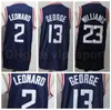 Erkekler Edition Kazanılan Şehir Basketbol Kawhi Leonard Paul George Jersey Lou Williams Tüm Dikişli Siyah Lacivert Mavi Beyaz Ev Yüksek Kalite