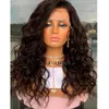 Chocolate noir brun complet Full Human Wig Bouncy Bouncy Humans HEURS PERRONDE PERSE CADE PLACE PRÉTUCHÉ 360 LOCES P,