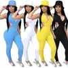 Kvinnor Designers kläder 2022 Fashion Halter Jumpsuits Rompers Sexig dragkedja remmen Backless Pleated Womens Jumpsuit bodysuitv-hals