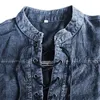 Men Cotton T Shirt Bandage Full Sleeve Tshirt Men Solid Color Tshirts Tops&tees Mandarin Collar Long Shirt Spring 201116