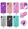 2-in-1-Bling-Glitzer-Schutzhülle aus stoßfestem weichem Silikon + PC für Samsung S8 S9 S10 S20 Note10 Note20Ultra A20 A30 A50 A51 A71